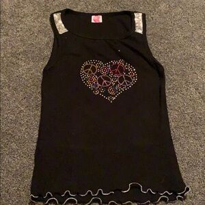 EC kids L (14-16) girls sleeves black peace heart
